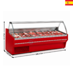Vitrine réfrigérée 246,5cm / Vitre(s) Relevable - VESPER 1100  | VE10E25CTF | DOCRILUC