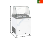 Vitrine à Crèmes à Glacées 70,1 Cm - Version ECO | GTCV170GI+2XPANIERI | TENSAI