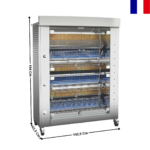 Rôtissoire gaz 40/48 Volailles "Inox" - Série MILLENIUM | 13758MILG+1375BANIL | ROTISOL