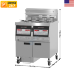 Friteuse 1 Cuve de 18 L. + 2 Cuves de 9 L. avec Filtration Automatique - Série GVE | GVE072+1XSPLIT  | HENNY PENNY