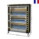 Rôtissoire gaz 40/48 Volailles "Noir" - Série MILLENIUM | 13758MLG+1375BANL | ROTISOL