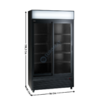Armoire Vitrine Réfrigérée 607 L. - Deux Portes - Noir | KL801B | HOREKUS