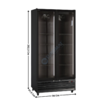 Armoire Vitrine Réfrigérée 690 L. - Deux Portes - Noir | KICOOL80B | HOREKUS