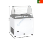 Vitrine à Crèmes à Glacées 85,1 Cm - Version ECO | GTCV220GI+3XPANIERI | TENSAI