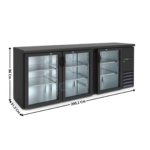 Arrière-bar 3 portes battantes vitrées - TOP | KBB300GD | HOREKUS
