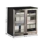 Arrière-bar 2 portes battantes vitrées - Cadre Inox - TOP | KS185XH | HOREKUS
