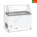 Vitrine à Crèmes à Glacées 107,1 Cm - Version ECO | GTCV300GI+4XPANIERI | TENSAI