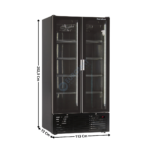 Armoire Vitrine Réfrigérée 890 L. - Deux Portes - Noir | KICOOL110B | HOREKUS