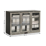 Arrière-bar 3 portes battantes vitrées - Cadre Inox - TOP | KS285XH | HOREKUS