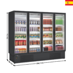 Vitrine Murale Positive 4 Portes Battantes 2128 Litres - Série INGENIOUS | EFI4RM1 | DOCRILUC
