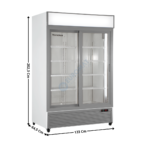 Armoire Vitrine Réfrigérée 1057 L. - Deux Portes - Blanc | KL1300W | HOREKUS
