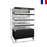 Vitrine Chaude Ventilée Libre-Service 102,5Cm / 4 Niveaux - Inc. Bandeau "Servez-Vous" | 10VCV4LS | ROTISOL