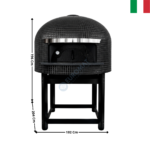 Four à Pizza Napolitain à Bois Ø 150 cm 8 Pizzas ( 160 Pcs/H. ) - Noir - Série NAPOLI | FRNAPOL150NO | ALFA FORNI