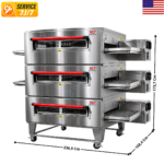 Four à convoyeur 80cm - Trois Niveaux - Electrique - Avec Support - Haut Rendement | 32553E | XLT