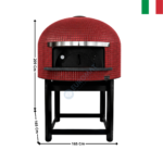 Four à Pizza Napolitain à Bois Ø 130 cm 6 Pizzas ( 120 Pcs/H. ) - Rouge - Série NAPOLI | FRNAPOL130RO | ALFA FORNI