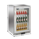 Arrière de bar Inox - 1 porte vitrée battante 118 L. | LG128BD | DUKERS