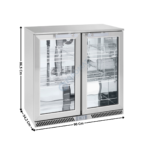 Arrière de bar inox - 2 portes vitrées battantes 215 L. | BBX285 | COOL HEAD