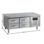 Soubassement Positive 136 Cm - 4 Tiroirs GN1/1 | UC5240 | TEFCOLD