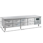Soubassement Positive 223 Cm - 8 Tiroirs GN1/1 | UC5280 | TEFCOLD