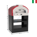 Four à Pizza Gaz 4 Pizzas Ø 26 cm - 500°C - Antique Red - Série QUICK | FPQ2PBMGRI+AR | ALFA FORNI