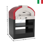 Four à Pizza Gaz 8 Pizzas Ø 26 cm - 500°C - Antique Red - Série QUICK | FPQ4PBMGRI+AR | ALFA FORNI