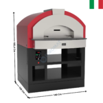 Four à Pizza Gaz 8 Pizzas Ø 30 cm - 500°C - Antique Red - Série QUICK | FPQ6PBMGRI+AR | ALFA FORNI