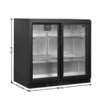 Arrière de Bar Noir - 2 Portes Vitrées Coulissantes 190 L. | BA26S | TEFCOLD