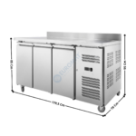 Meuble table réfrigérée positive - 3 portes pleine - GN1/1 - Gamme ECO | DLGNH3100TNS | DYNASTEEL