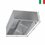 Hotte statique L. 1200 - Profondeur 1100 Série CUBIQUE | DLHC1112S | DYNASTEEL
