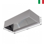Hotte statique L. 1400 - Profondeur 1100 Série CUBIQUE | DLHC1114S | DYNASTEEL