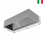 Hotte statique L. 1600 - Profondeur 1100 Série CUBIQUE | DLHC1116S | DYNASTEEL