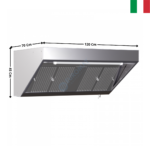 Hotte statique L. 1200 - Profondeur 700 Série SNACK | DLHS712S | DYNASTEEL