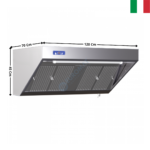 Hotte dynamique L. 1200 - Profondeur 700 Série SNACK | DLHD712D | DYNASTEEL