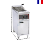 Friteuse électrique sur coffre - 400 V - 3 Puissances 4/8/12 kW - 16 Litres | 92324 | SOFRACA