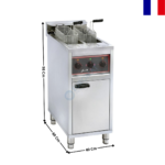 Friteuse électrique sur coffre - 400 V - 12 kW - 2 x 10 Litres | 92224C | SOFRACA