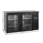 Arrière de Bar Noir - 2 Portes Vitrées Battantes 290 L. | CBC210G | TEFCOLD
