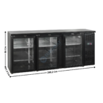 Arrière de Bar Noir - 3 Portes Vitrées Battantes 460 L. | CBC310G | TEFCOLD