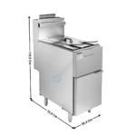 Friteuse gaz 23 L. sur coffre - Gaz Propane - Haut Rendement | DLGF23L | DYNASTEEL
