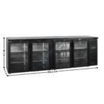 Arrière de Bar Noir - 4 Portes Vitrées Battantes 630 L. | CBC410G | TEFCOLD