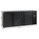 Arrière de Bar Noir - 3 Portes Pleines Battantes 460 L. | CBC310 | TEFCOLD