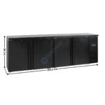 Arrière de Bar Noir - 4 Portes Pleines Battantes 630 L. | CBC410 | TEFCOLD