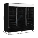 Armoire Positive 2050 L. - Gamme Supermarché - Noire | LGC7500B | TEFCOLD