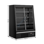 Vitrine Murale Positive 598 L. 2 Portes - Gamme Supermarché Galaxy+ - Noire | GPL10FGD | TEFCOLD