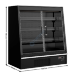 Vitrine Murale Positive 797 L. 2 Portes - Gamme Supermarché Galaxy+ - Noire | GPL14FGD | TEFCOLD
