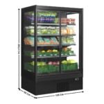 Armoire Positive 880 L. / Tablettes Inclinables - Gamme Supermarché - Noire | EXTRA1250CD | TEFCOLD