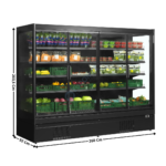 Armoire Positive 1785 L. / Tablettes Inclinables - Gamme Supermarché - Noire | EXTRA2500CD | TEFCOLD