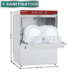 Lave-Vaisselle 50x50 - 400V - Sans adoucisseur avec Doseur de Liquide de Rinçage + Pompe | DFE86 | DIAMOND