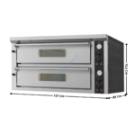 Four à pizza 12 pizzas - Modèle ECO - 2 Niveaux | 75480105 | COMBISTEEL