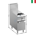 Friteuse gaz 1 x 20,5L. / Chauffe Indirect - DOMINA 900 PRO | FRVG94A | MBM ITALY