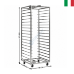 Lot de 2 Chariots Inox 800x1200 pour Four Rotatif - FORNO ROTOR Series | 2XBP80X120 | MF ITALY